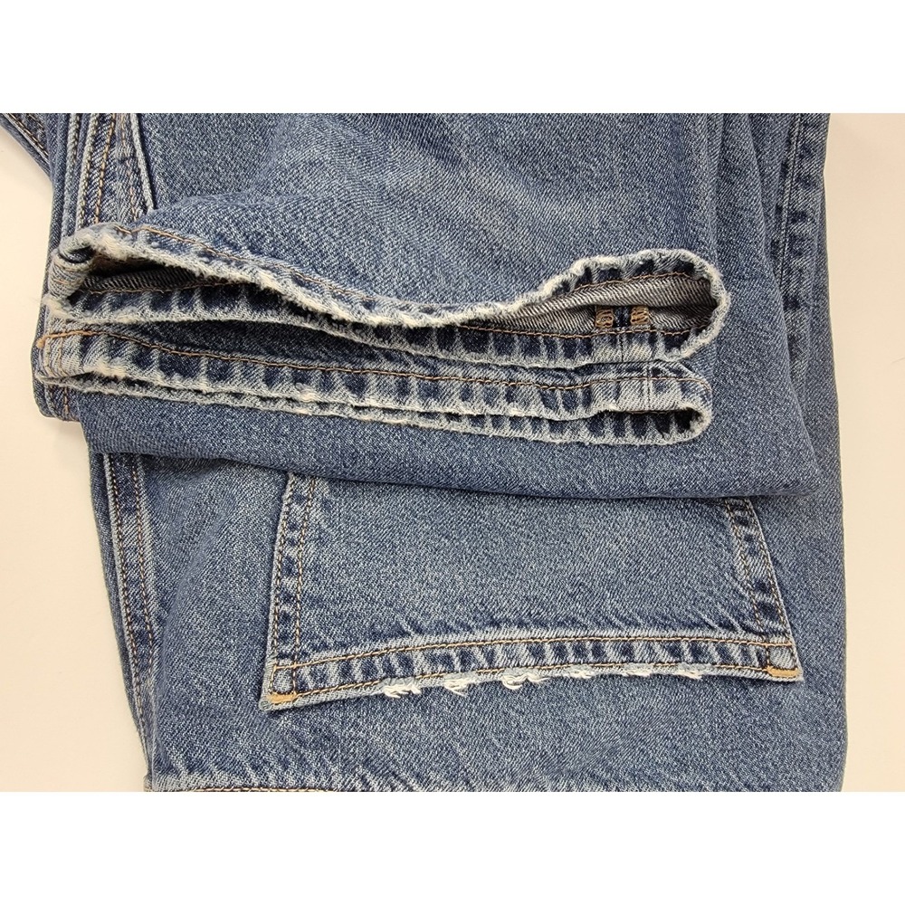 American Eagle Low-Rise Baggy Jeans Womens 12 Long Blue Wide Leg Y2K Retro Denim - Picture 13 of 14